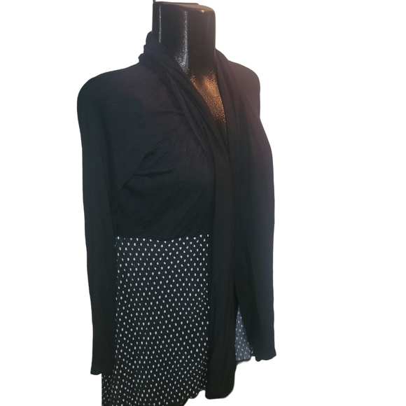 Kim & Cami Black and White Patterned Open Cardigan S - Picture 3 of 7